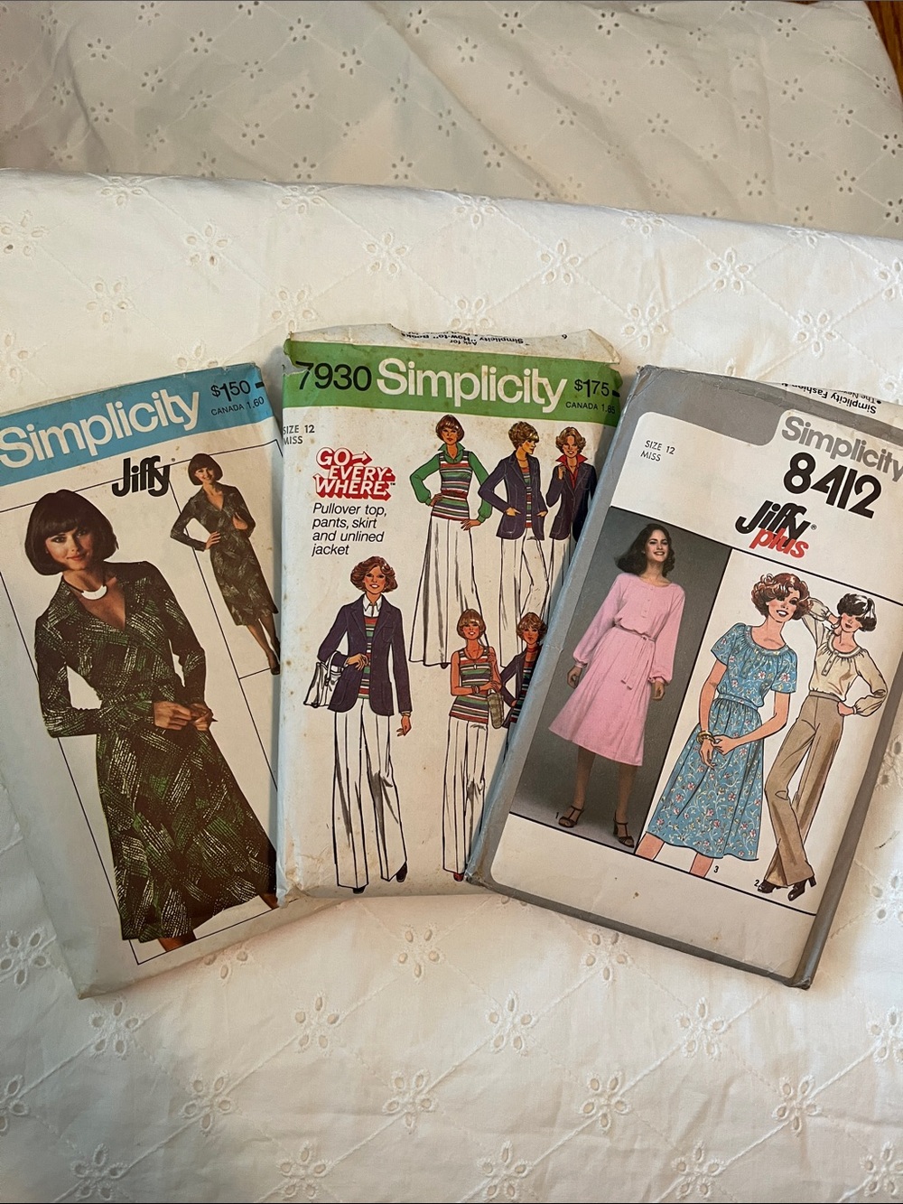Simplicity Vintage Patterns Long Sleeve Wrap Dress Sewing Pattern 8412-7705-7930